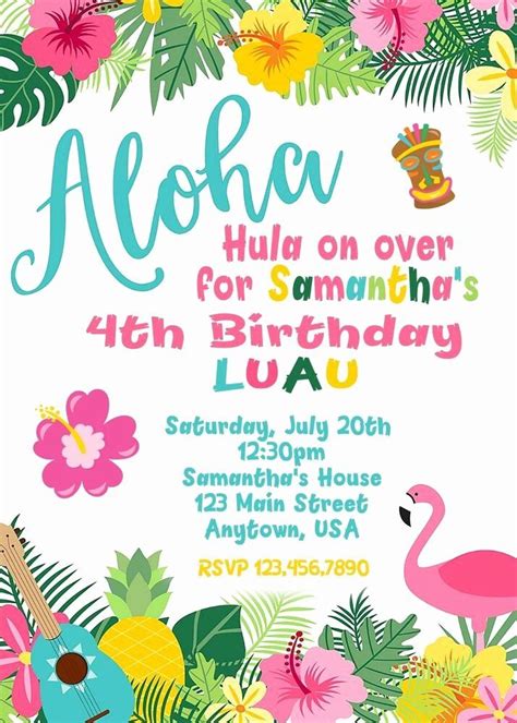 Luau Invitation Template Free